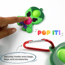 Silicone Pop It Fidget Toy with Keychain Clip (1 Pc)