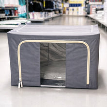 Foldable Steel Frame Clothes Storage Organizer Bag 60x43x32cm (Mix Color)