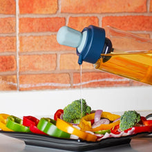 2 in 1 Transparent Oil Dispenser with Silicone Oil Dropper Nozzle (1 Pc / With Brush / 1 Ltr)