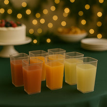 Unbreakable Transparent Square Design Wine Tumbler Plastic Glass 300 ML 6 Pc