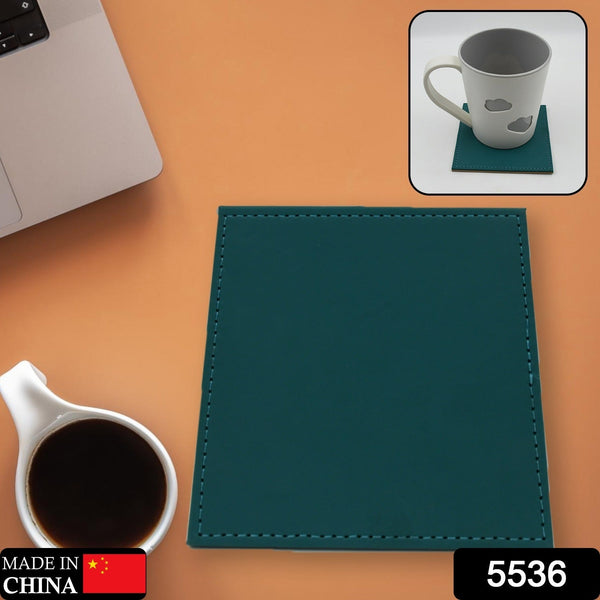 Square Leather Tea Coaster – Durable Dining Table Accessory (1 Pc)