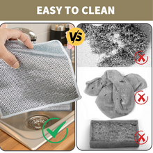 Double-Sided Microfiber Cloth & Stainless Steel Scrubber – (1 Pc, 20x20 cm)