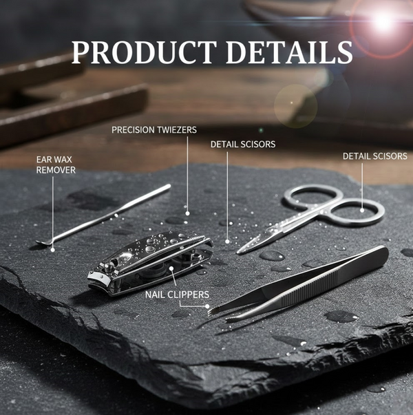 Mini Nail Clipper Set With Plastic Storage Case, (4 Pc Set)