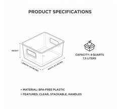 Plastic Refrigerator Organizer Bins, 1 Stackable Fridge Organizers with Handle, Clear Organizing Food Fruit Vegetables Pantry Storage Bins for Freezer kitchen Cabinet Organization and Storage (1 Pc Mix Color)