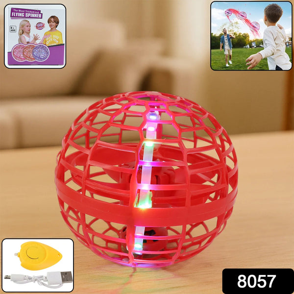 Flying Ball Toys, USB Rechargeable Built-in RGB Lights 360°Rotating Magic Controller