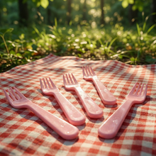 Plastic Fork Spoon,  Baby Fork Spoon Dessert Spoon (5pc set)