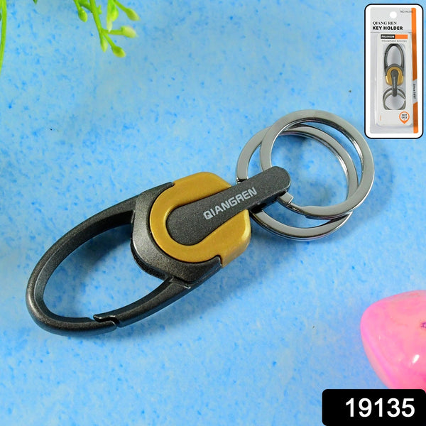 Premium Metal Keychain Carabiner Clip Hook with Dual Key Rings (1 Pc)