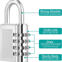 Heavy-Duty 4-Digit Resettable Combination Padlock (1 Pc)